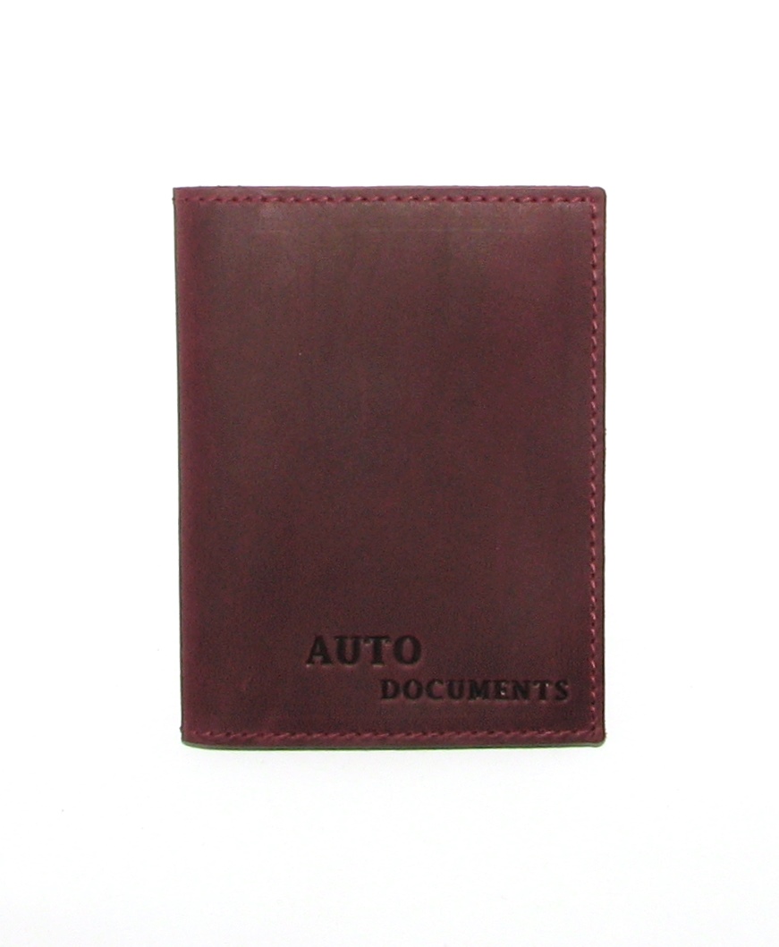 Шкіряна обкладинка для автодокументів DNK Leather DNK Auto H бордова